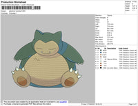 Pokemon Snorlax Embroidery File 4 size