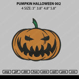 Pumpkin Halloween 002 Embroidery File 4 Size