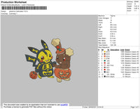 Pokemon Halloween Embroidery File 4 size