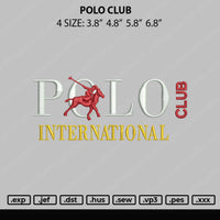 Polo Club Embroidery File 4 size
