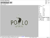 Polo Spirit Embroidery File 4 size