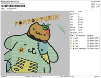 Pompompurin Embroidery File 4 size