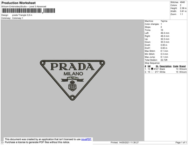 Prada Triangle Logo – Embropedia