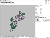Purple Flowers Embroidery File 4 size