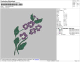 Purple Flowers Embroidery File 4 size