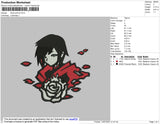 Rose Anime Embroidery File 4 size