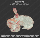 Rabbit V2 Embroidery File 4 size