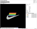 Rainbow Swoosh Embroidery File 4 size
