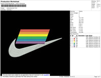 Rainbow Swoosh Embroidery File 4 size