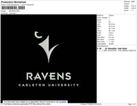 Ravens Embroidery File 4 size