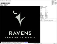 Ravens Embroidery File 4 size