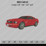 Red Car V2 Embroidery File 4 size