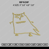 Rip N Dip Embroidery File 4 size