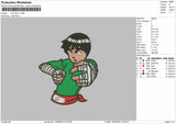 Rock Lee Drunk Embroidery File 4 size