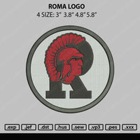 Roma Logo Embroidery File 4 size