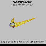 Swoosh Spongebob 02 Embroidery File 4 size