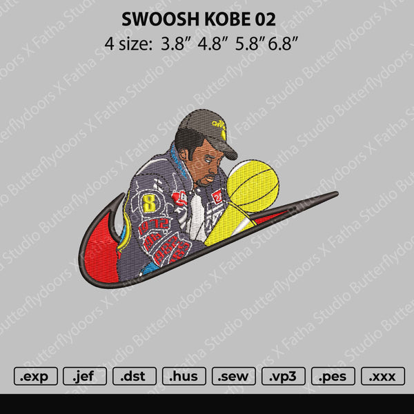 Swoosh Kobe Embroidery File 4 size