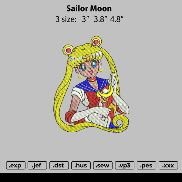 Sailormoon Embroidery File 3 size