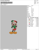 Santa Mickey Embroidery File 4 size