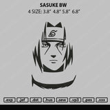 Sasuke BW Embroidery File 4 size