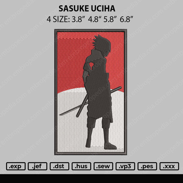 Sasuke Embroidery File 4 size