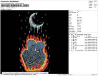 Skeleton Night Embroidery File 4 size