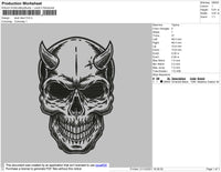Skull Devil Embroidery File 4 size