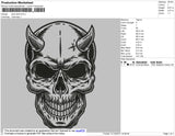 Skull Devil Embroidery File 4 size