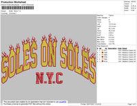 Soles Flames Embroidery File 4 size