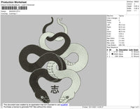 Snakes Embroidery File 4 size