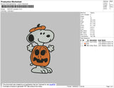 Snoopy Pumpkin Embroidery File 4 size