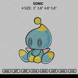 Sonic Embroidery File 4 size