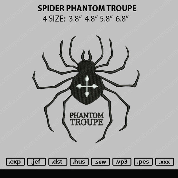 Spider Phantom Troupe Embroidery File 4 size – Embropedia