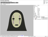 Spirited Away No Face Embroidery File 4 size