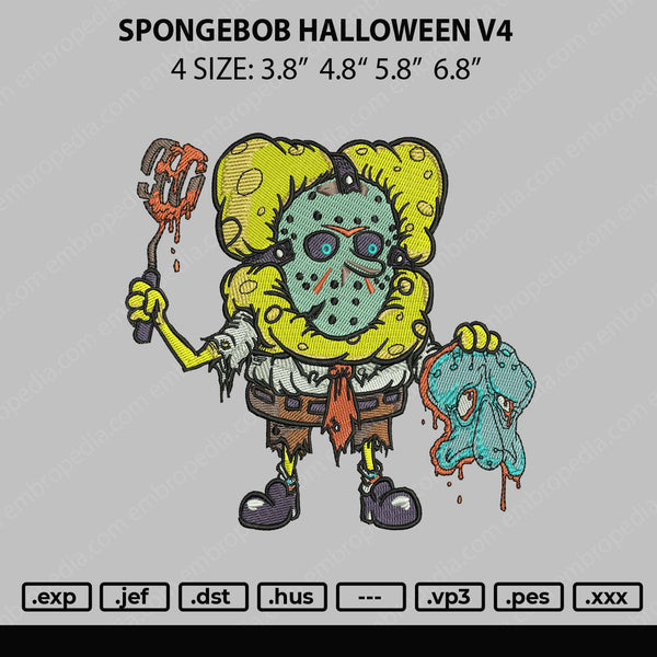Spongebob Halloween Embroidery File 4 size