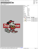 Supreme Mickey Embroidery File 4 size