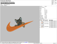 Swoosh Dog 01 Embroidery File 4 size