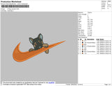 Swoosh Dog 01 Embroidery File 4 size