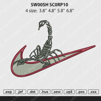 Swoosh Scorpio Embroidery File 4 size