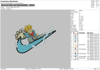 Swoosh Dragon Ball Z Embroidery File 4 size