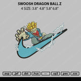 Swoosh Dragon Ball Z Embroidery File 4 size