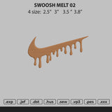 Swoosh Melt Embroidery File 4 size
