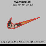 Swoosh Mulan Embroidery File 4 size
