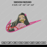 Swoosh Nezuko Embroidery File 4 size