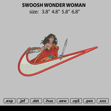Swoosh Wonder Women Embroidery File 4 size
