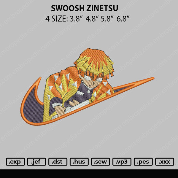 Swoosh Zinetsu Embroidery File 4 size