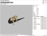 Swoosh Dog V6 Embroidery File 4 size