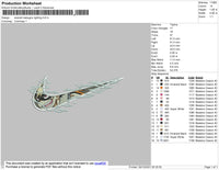 Swoosh Bakugou Lightning Embroidery File 4 size