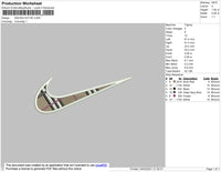 Swoosh Burberry Embroidery File 8 size