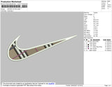 Swoosh Burberry Embroidery File 8 size